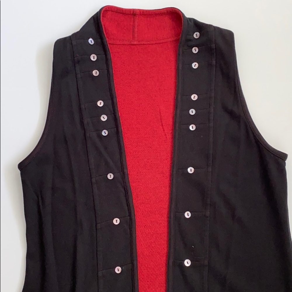 Parsley & Sage Reversible Vest Red Black Long Small